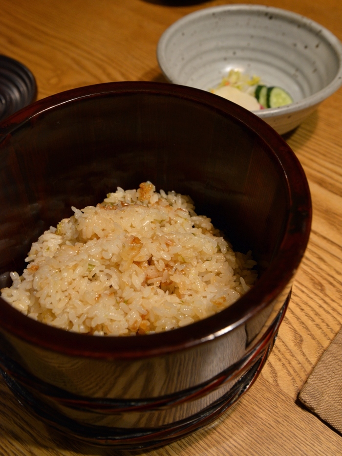 三水館の夕食 蕗の薹と白いんげんのご飯