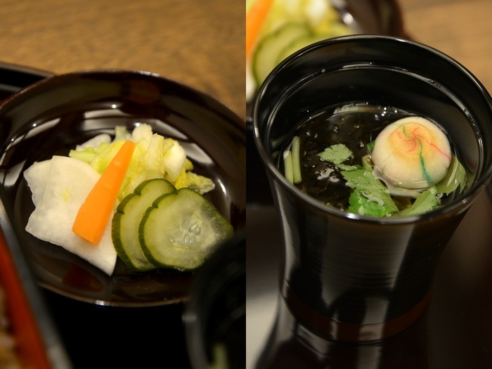 うなしげの吸い物と漬物
