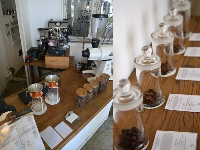 ワッツコーヒー fushiiro 店内 コーヒーの道具